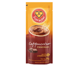 Cappuccino Solúvel Chocolate 3 Corações Sachê 20g